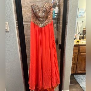 Terani Couture strapless prom dress